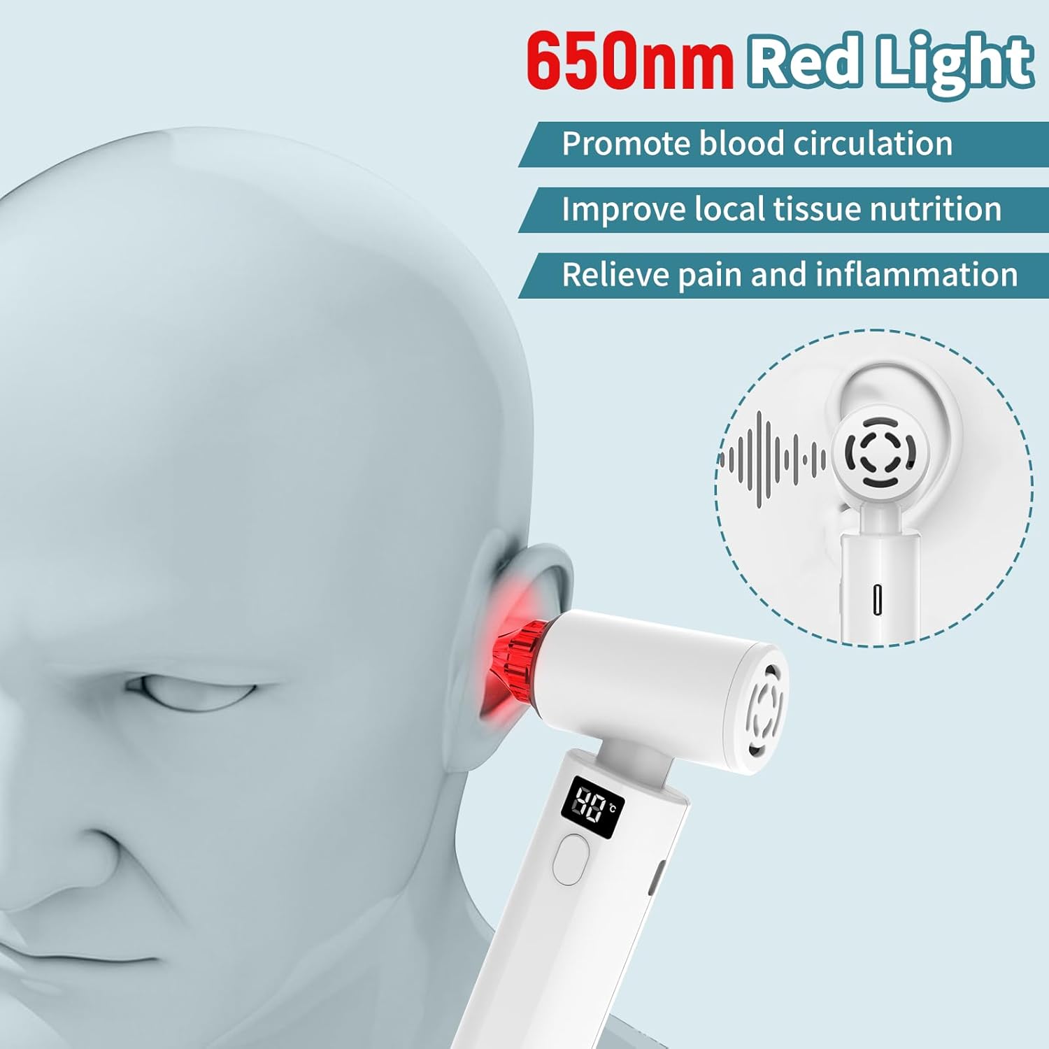 Red Light Ear Drying Device for Swimmers