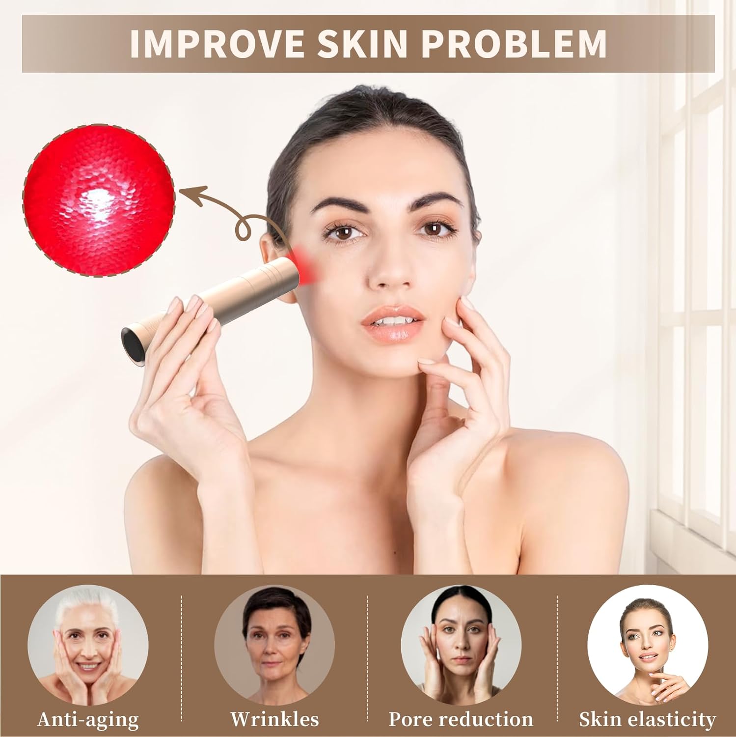 KTS® Red Light Therapy Flashlight for Face