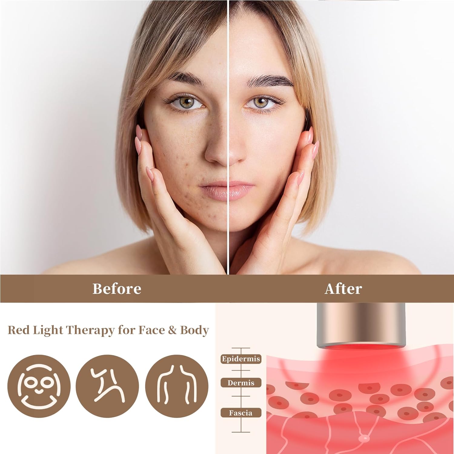 KTS® Red Light Therapy Flashlight for Face