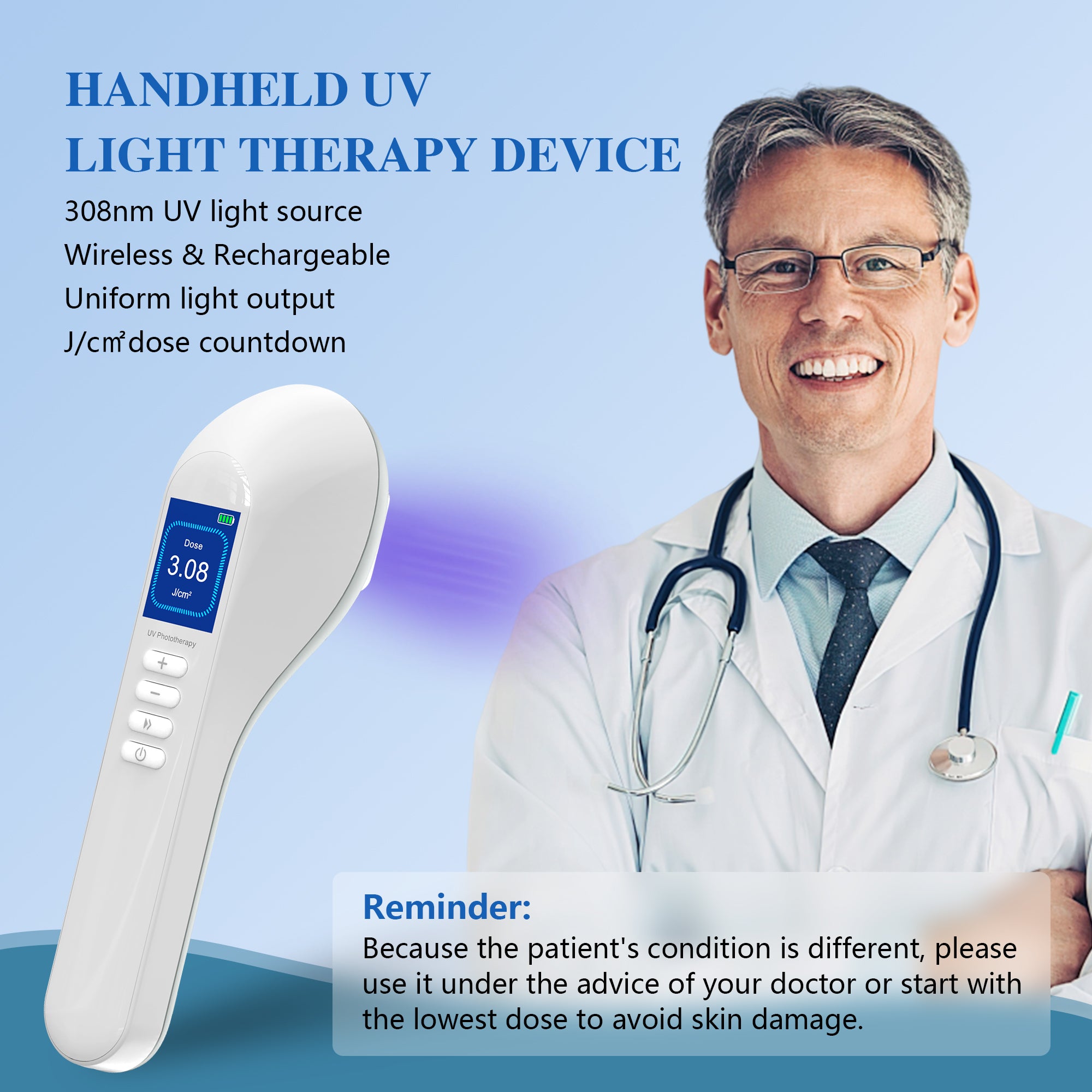 Best UVB Light Therapy Lamp - Home Treatment For Psoriasis, Eczema